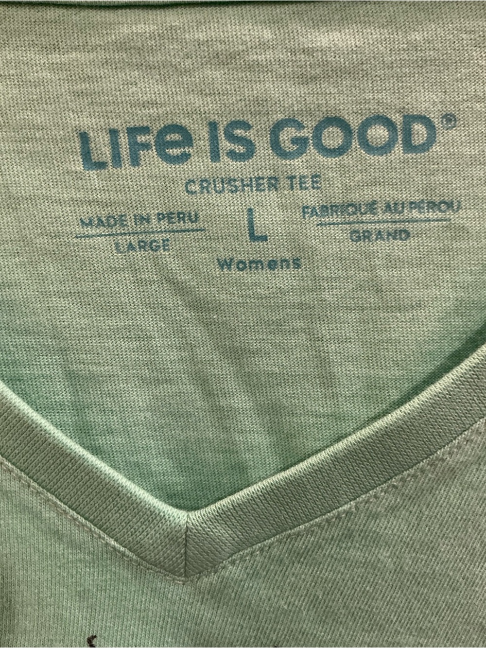 Life Is Good Crusher Tee Women’s L Mint Green Dragonfly V Neck “Change Is Good” - Picture 4 of 7